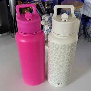 Pink and White SM Water Bottles